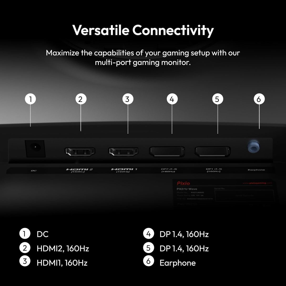 HDR-compatible Pixio PX27U Wave enhances color depth and contrast for supported content.