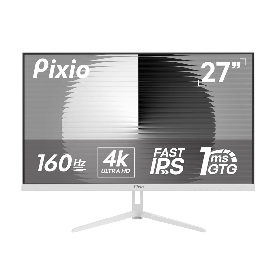 Pixio PX27U Wave White 4K display for immersive gaming and content.