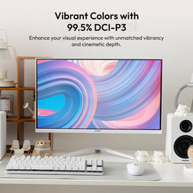 Pixio PX27U Wave White HDMI 2.1 and DP 1.4 support 4K at 160 Hz.