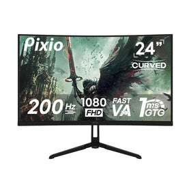 Pixio PXC248 Wave 24-inch curved monitor front view for immersive gaming
