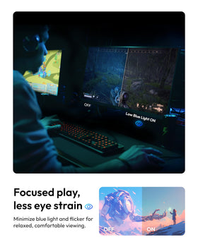 Pixio PXC248 Wave Blue immersive angles support focused, cinematic viewing.