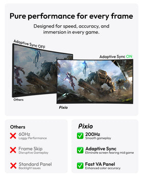 Pixio PXC248 Wave HDR-capable display with vivid colors
