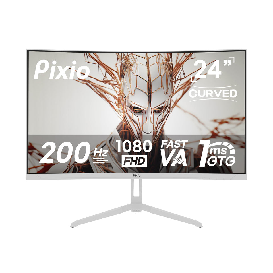 Pixio PXC248WAVE curved 1500R display for immersive gaming experiences.