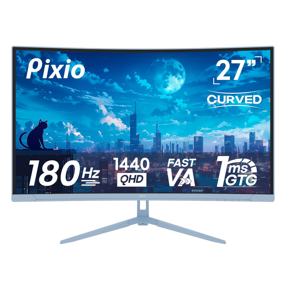 Pixio PXC278 curved monitor with immersive curve view for wrapped gaming sessions