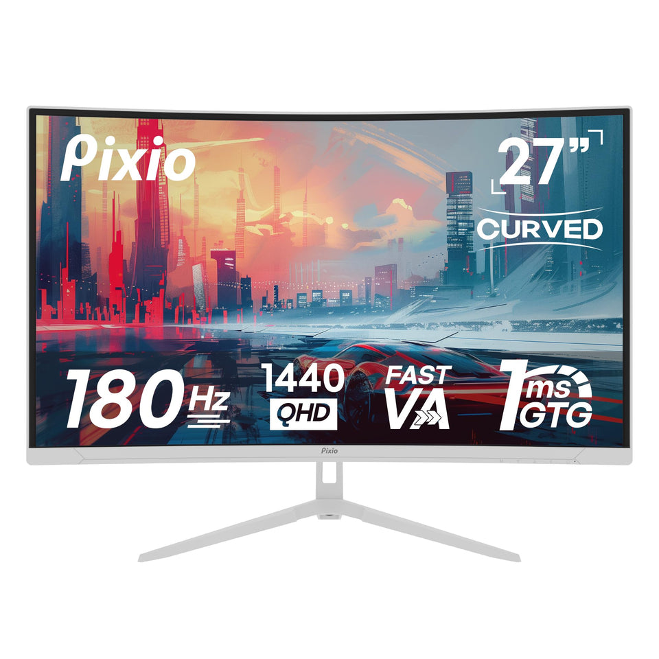 Pixio PXC278 Wave immersive curved design enhances panoramic gaming immersion.