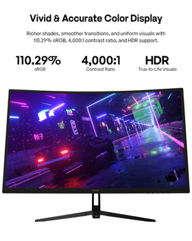 Pixio PXC279 Wave 1080p clarity at 27 inches.