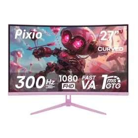 Pixio PXC279 Wave Pink 27-inch curved monitor for immersive gaming.