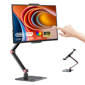 Pixluxe 14-inch touchscreen monitor front view for portable editing and multitasking.