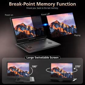 PJGCWB portable DVD player dual speakers filling the car with sound