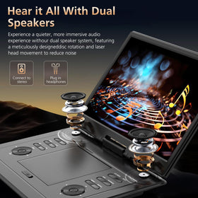 PJGCWB portable DVD player swivel screen for flexible seating angles