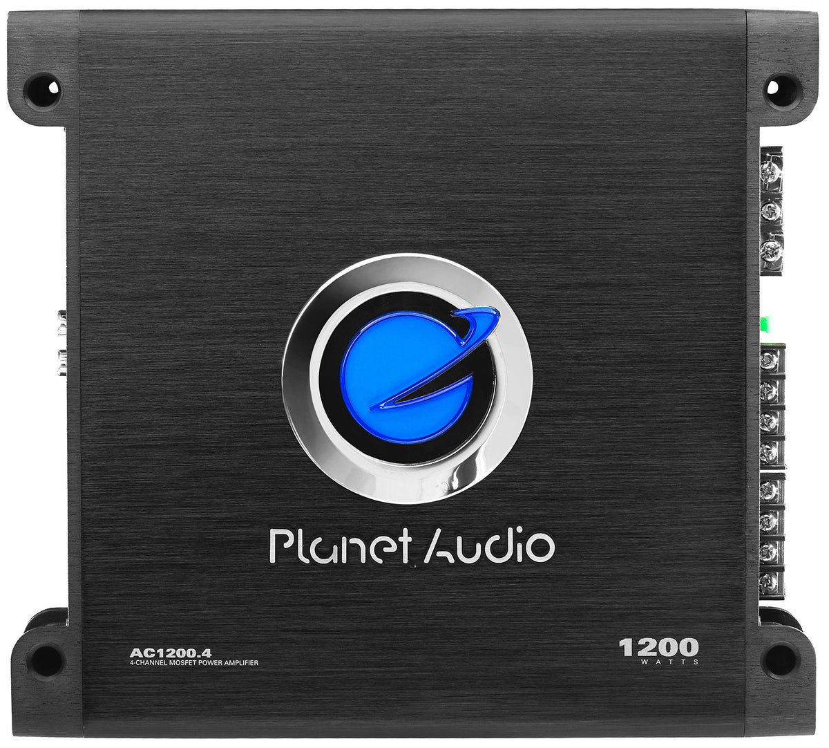 Planet Audio AC1200.4 Anarchy connection panel with low/high inputs for flexible wiring