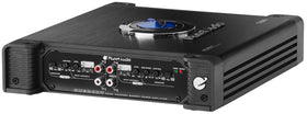 Planet Audio AC1200.4 Anarchy side profile showing compact depth for trunk fit