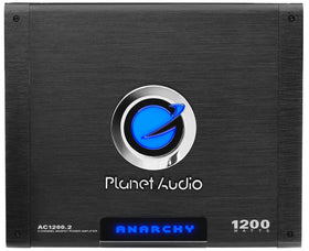 Planet Audio AC1200.2 front panel view showing controls and clean layout for easy tuning