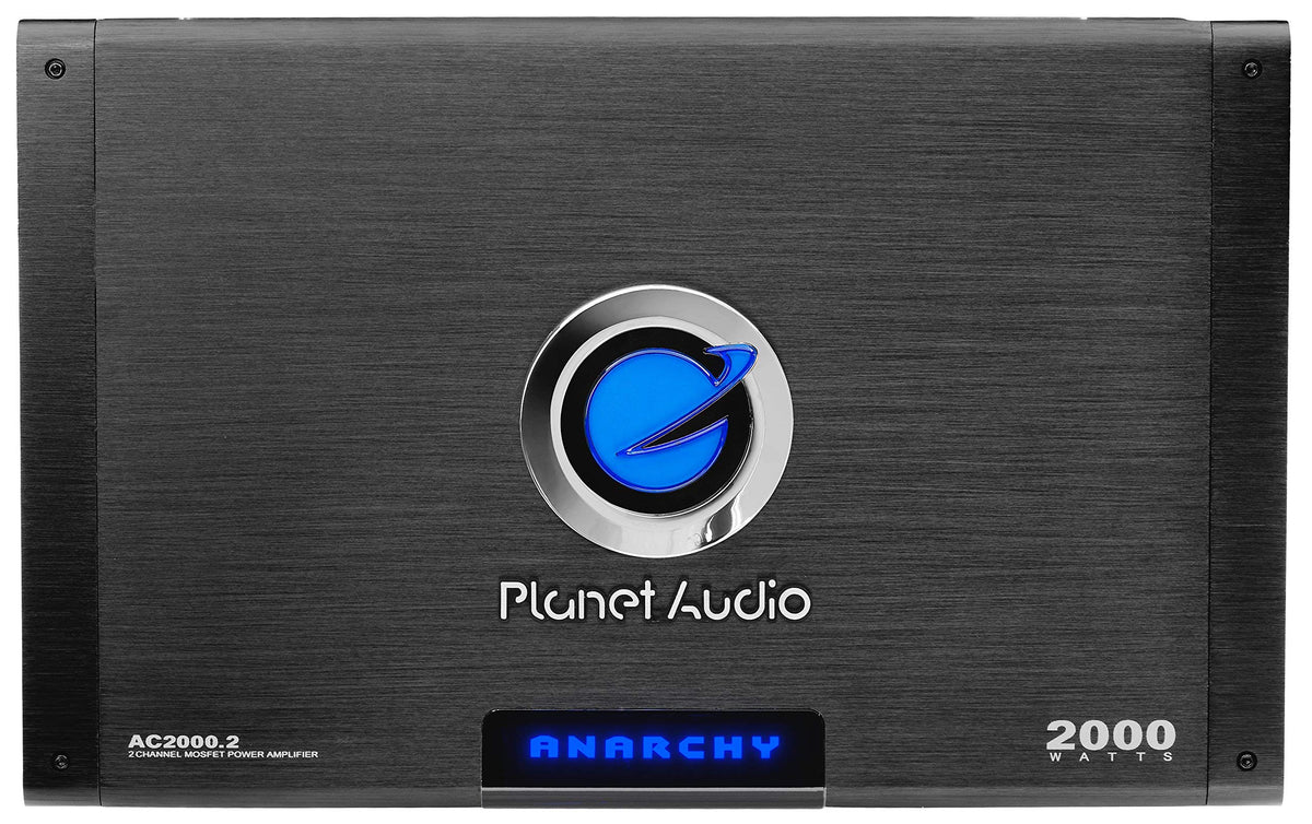 Planet Audio AC2000.2 front view for high-output car amplification