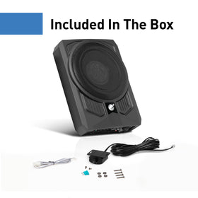 Planet Audio P10AW low-profile enclosure fits tight trunks and seats