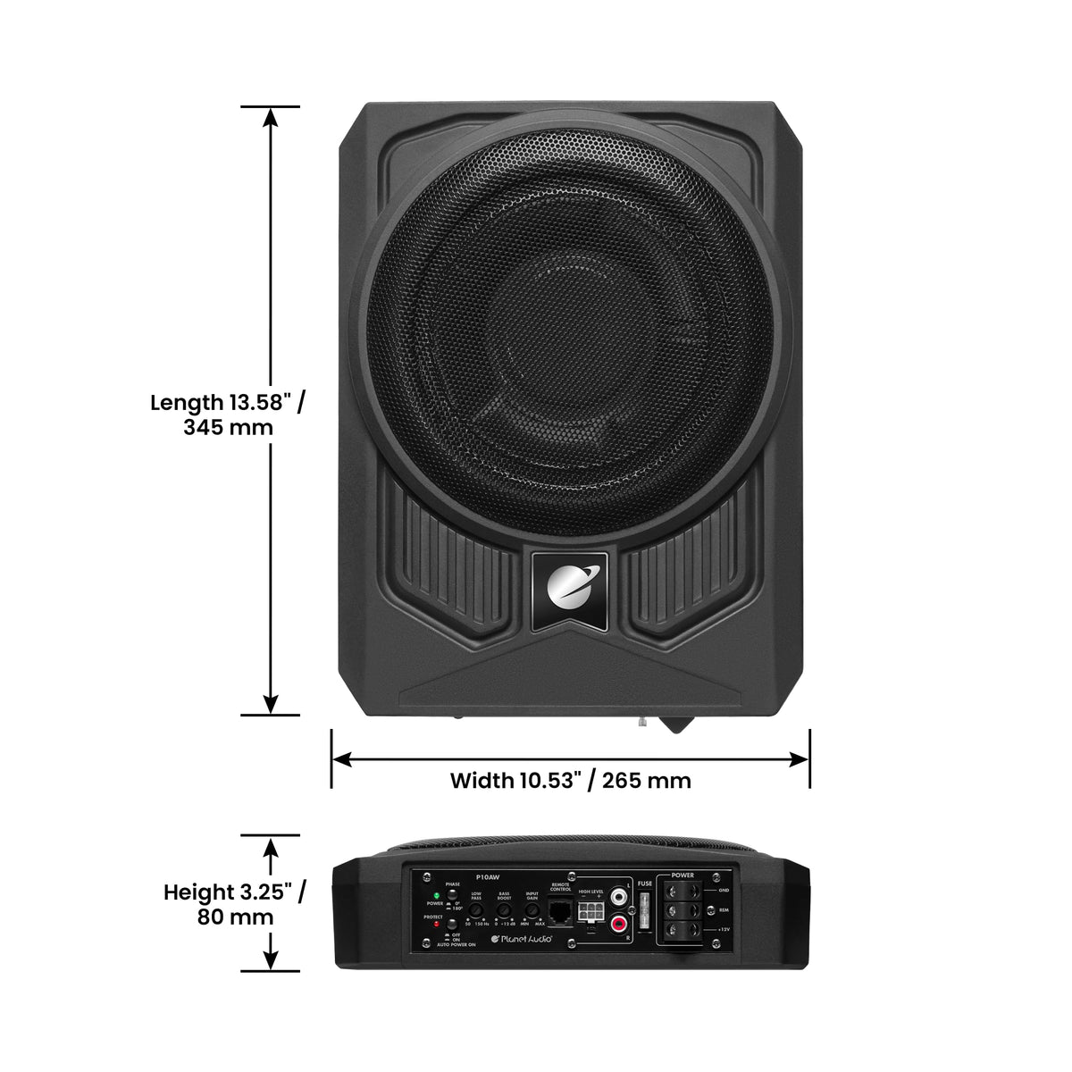 Planet Audio P10AW passive radiator design reduces chuffing for smoother bass