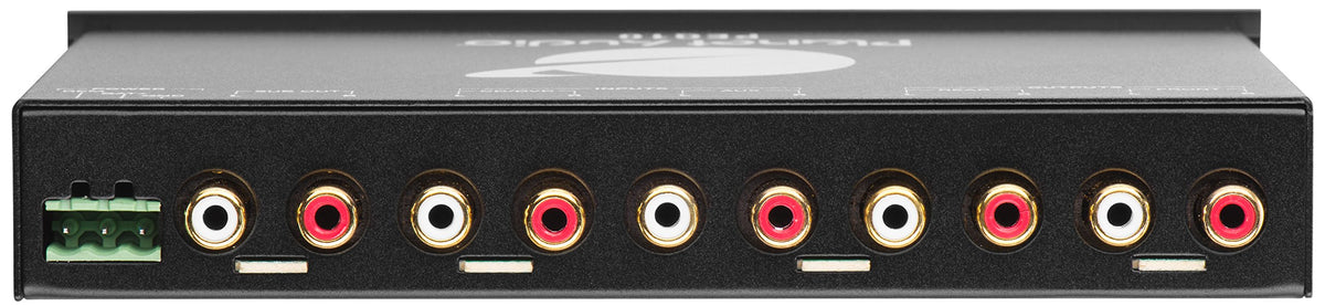 Planet Audio PEQ10 remote sub control in hand for convenient bass adjustment