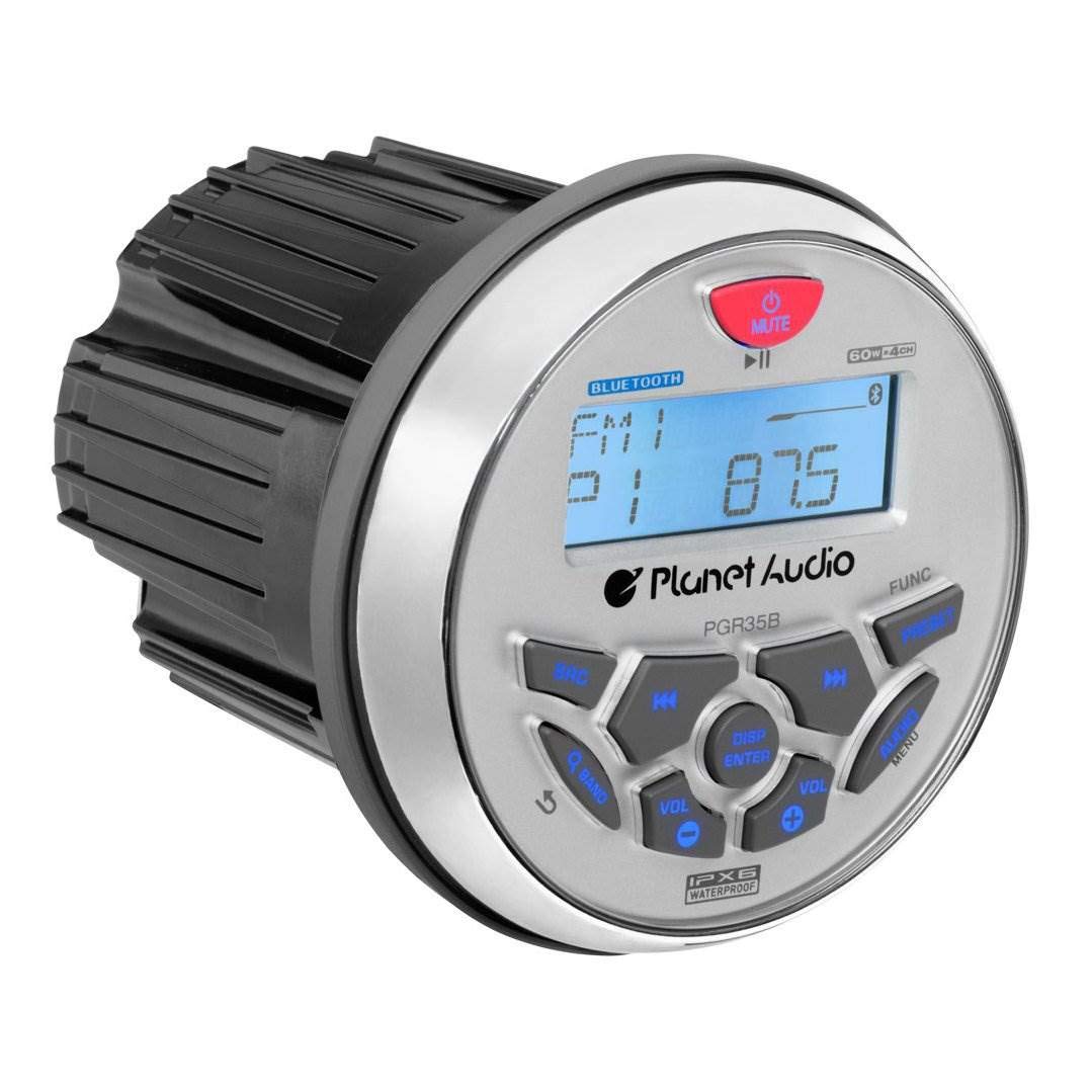 Planet Audio PGR35B dashboard front panel for easy marine control.