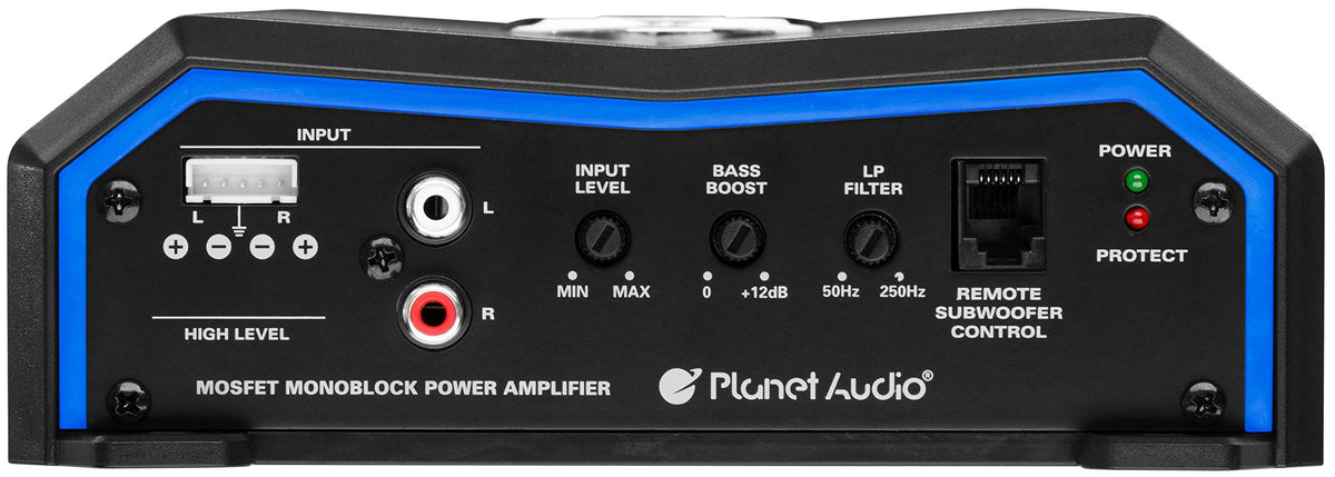 Planet Audio PL2000.1M remote-subwoofer-control enables quick bass tweaks on the go.