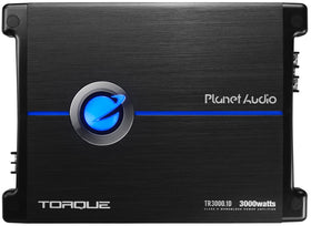 Planet Audio TR3000.1D front panel with clean controls for precise bass tuning.