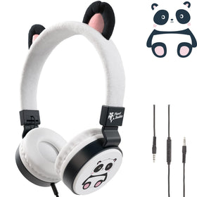 Planet Buddies Panda headphones folded for easy travel and school use