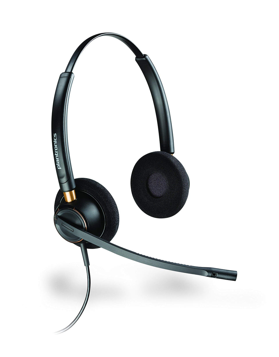 Plantronics PLNHW520 EncorePro headset with noise-canceling tech for clearer calls.