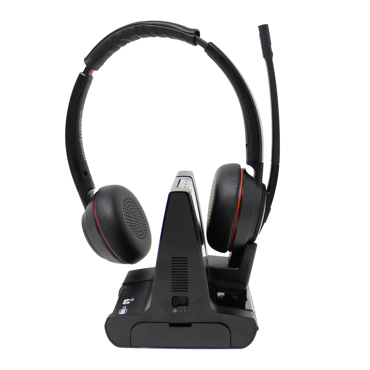 Plantronics Savi 8200 headset highlights up to 13 hours of battery life.