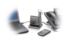 Plantronics Savi W745 headband and ear hooks offering all-day comfort.