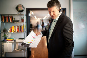 Plantronics Savi W745 microphone with noise-canceling tech for clearer conversations.