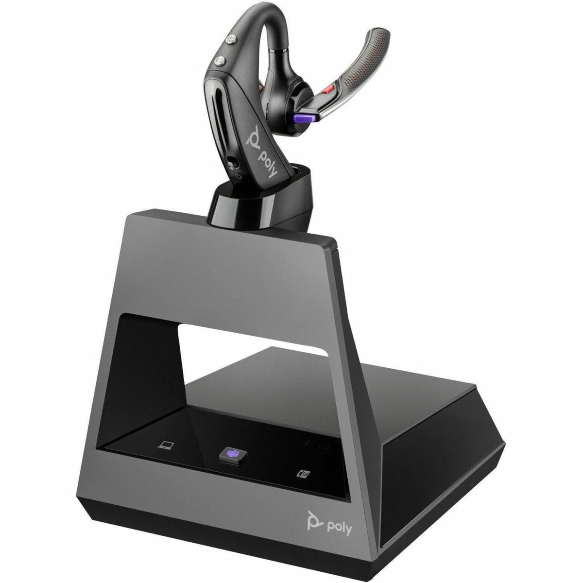 Plantronics Voyager 5200 Office headset on desk enables hands-free calls