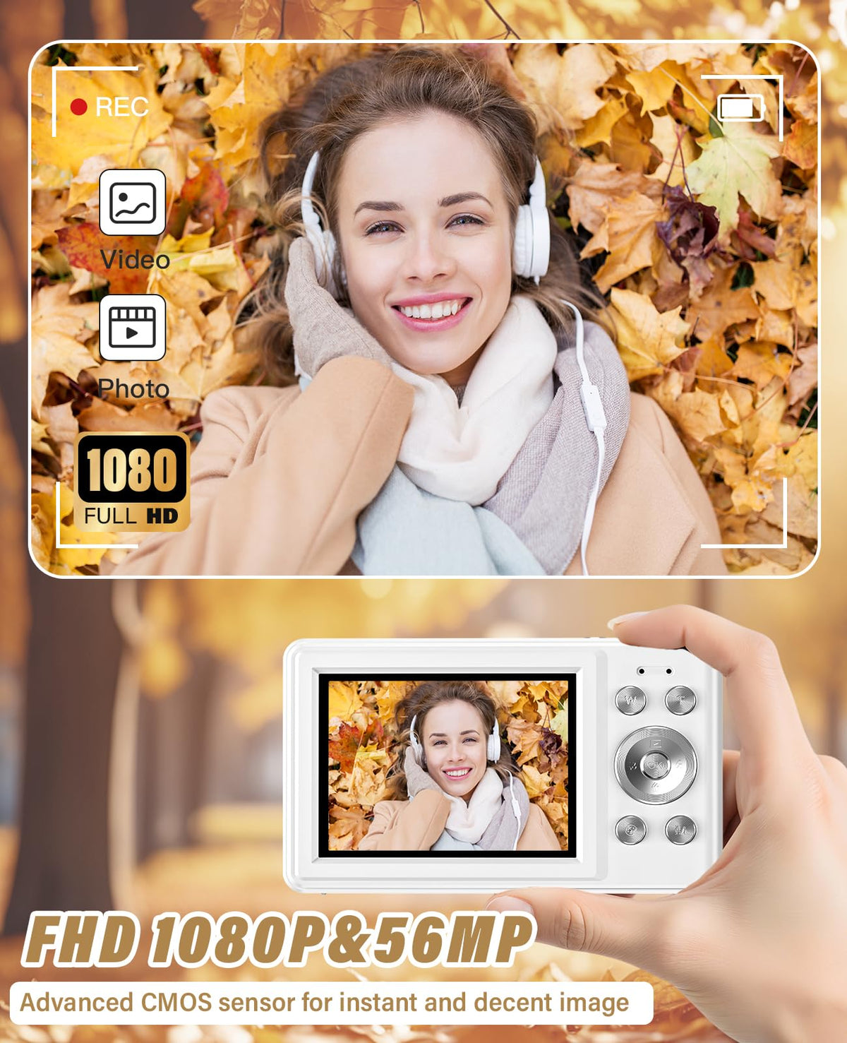 Platstudy kids camera packaging includes 32GB card and lanyard for instant use.