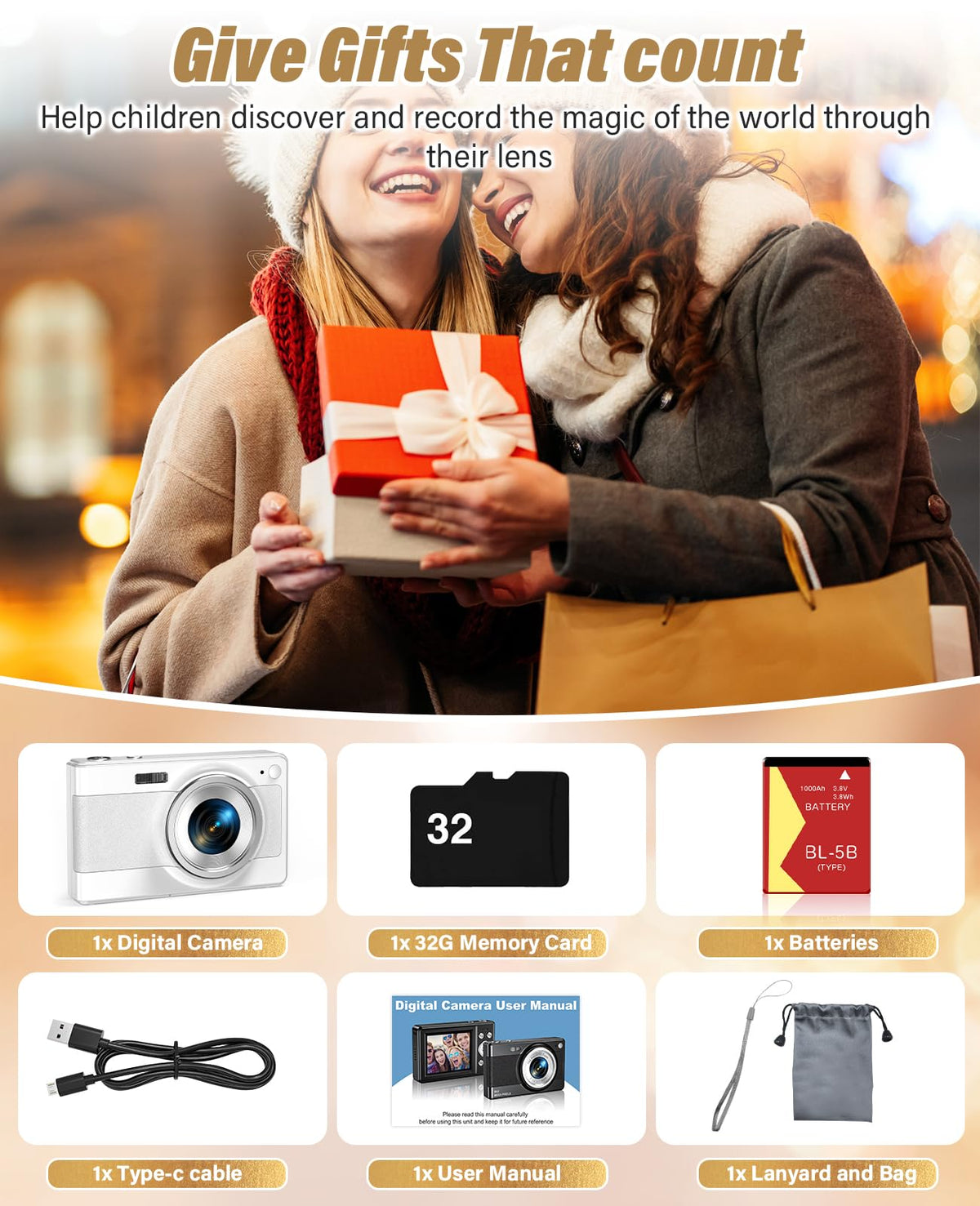Platstudy kids camera with lanyard supports safe handling during outdoor activities.