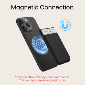 Black Plaud Note case highlighting waterproof and scratch-resistant protection on the go.
