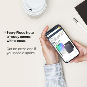 Front view of the Plaud Note case showing slim, professional design.