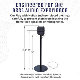 Play With NoBox stand features built-in cable management to keep cords tidy.