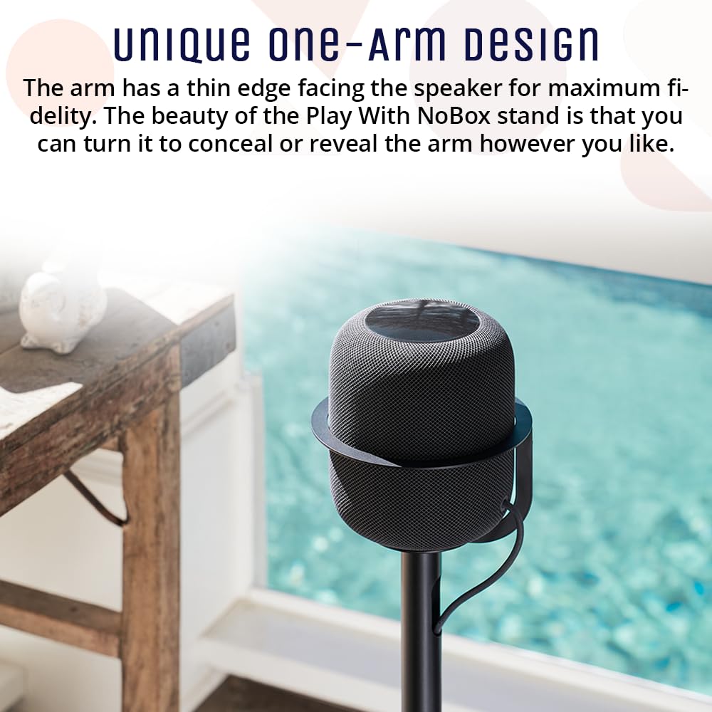 Play With NoBox precision-fit ring securely holds HomePod without blocking sound.