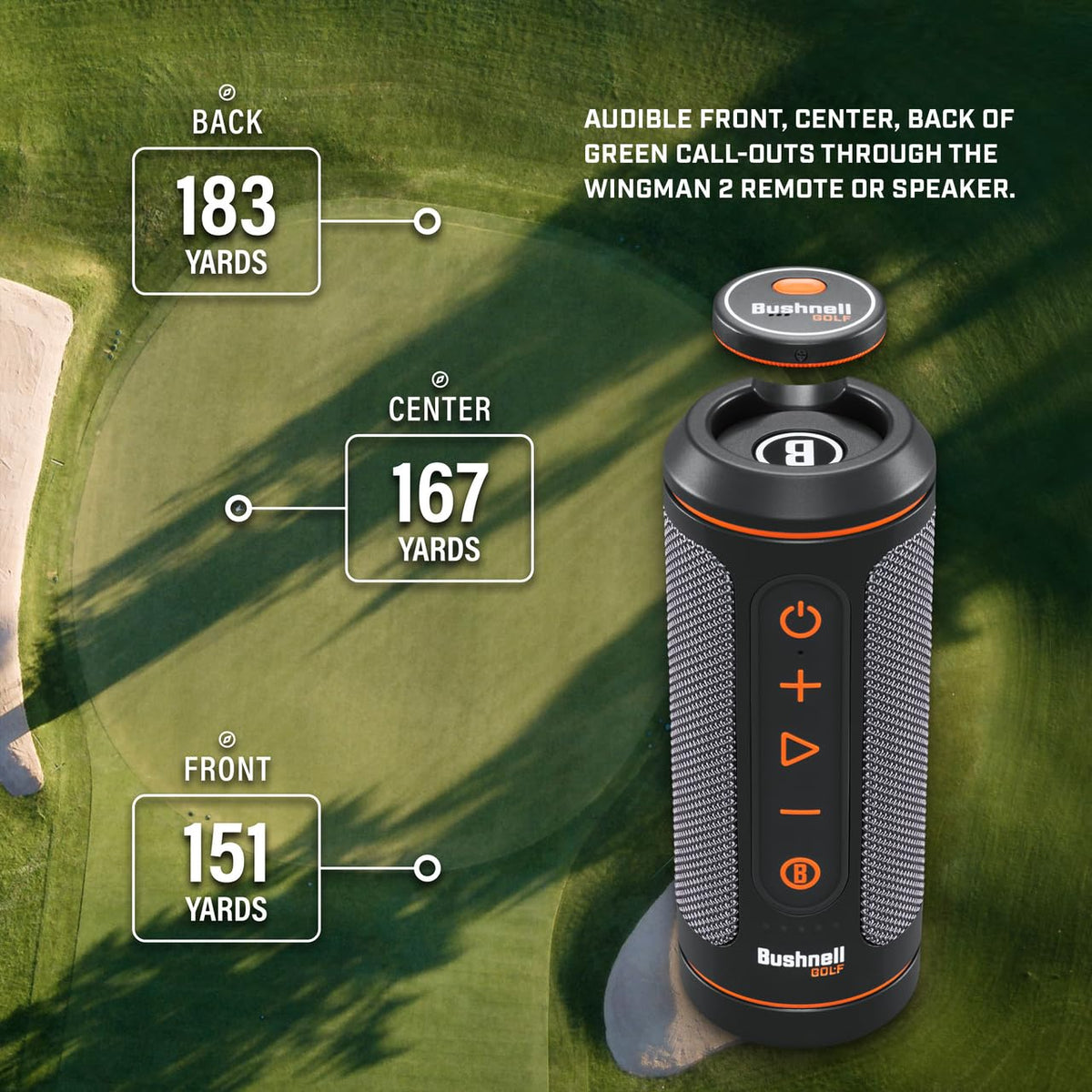 Built-in microphone enables calls during your round