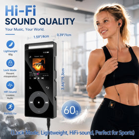 PlayerPure 90G MP3 Player earphones included deliver crisp sound.