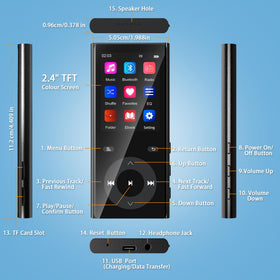 Long battery life on the PlayerPure MP3 player supports hours of playback.