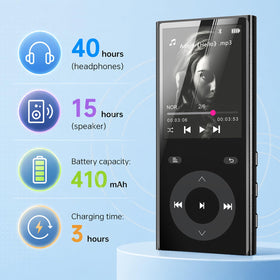 Backlit touch buttons on the PlayerPure MP3 player enable use in low light.