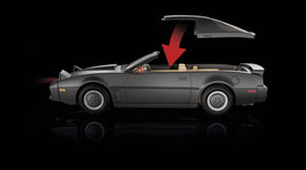 Playmobil Knight Rider K.I.T.T hood press activates iconic clips