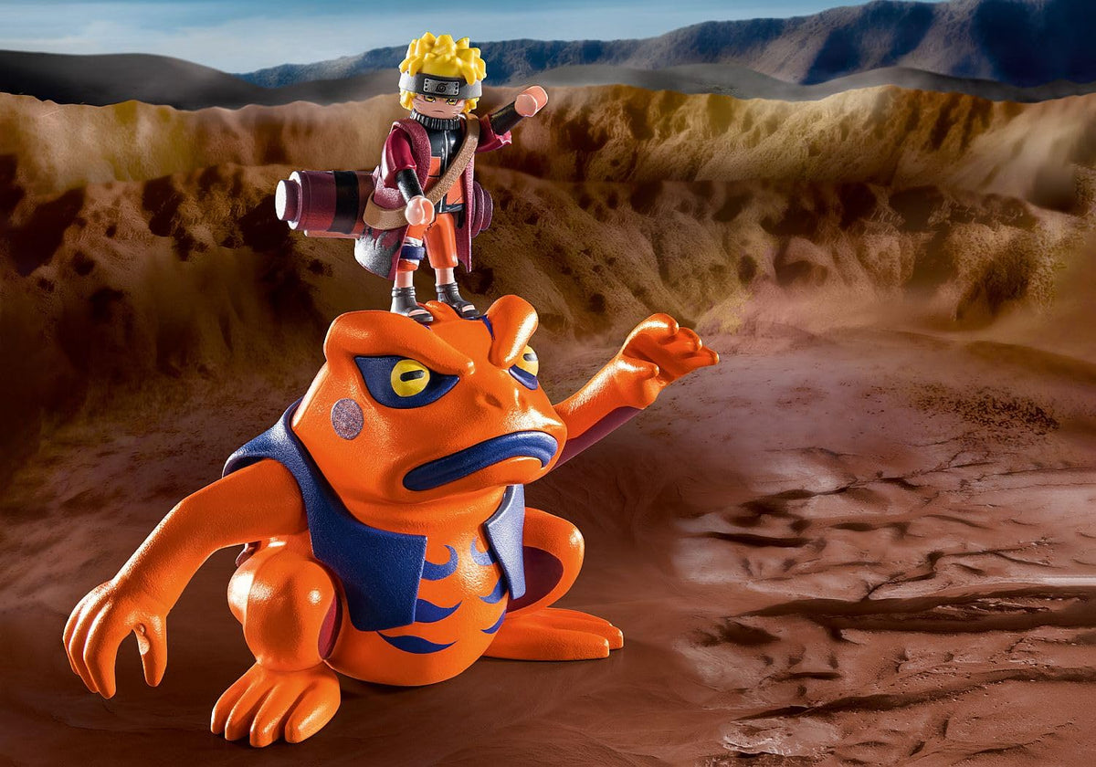 Playmobil Naruto toad allies scene supports storytelling and imaginative battles.
