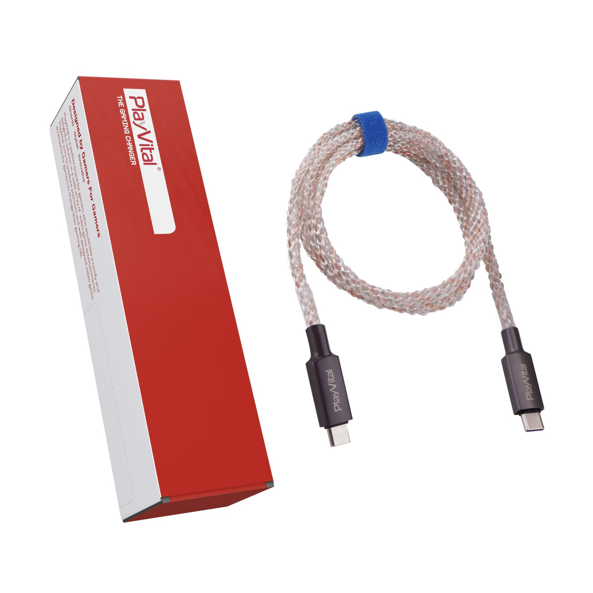 PlayVital braided Type-C to Type-C charging cable, flexible and easy to coil