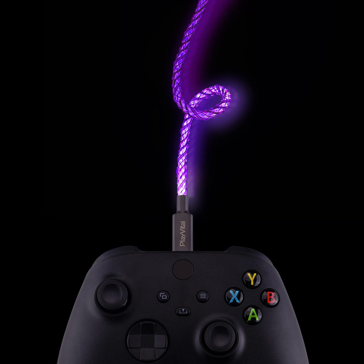 PlayVital braided USB-C LED cable designed for durability