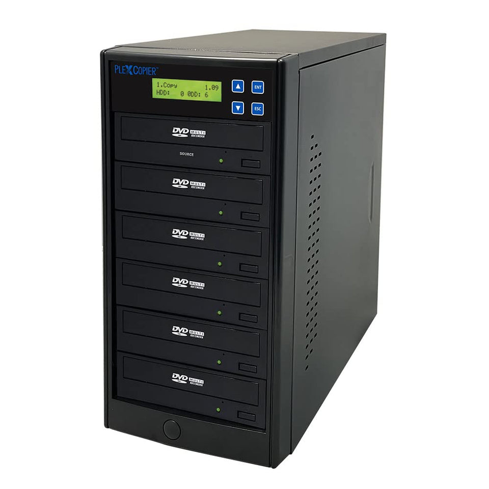 PlexCopier front panel shows an easy, fast duplication interface.