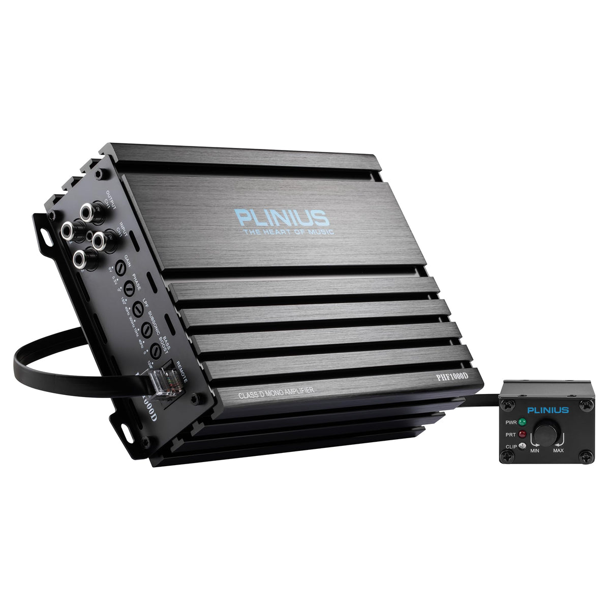 PLINIUS PHF1000D side panel reveals slim profile for easy under-seat installation