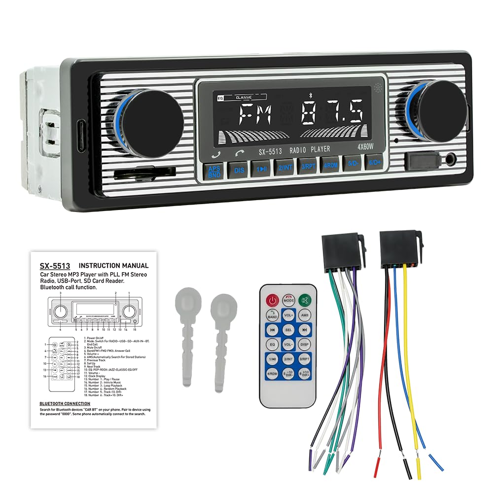 Plixify Classic 7in radio front panel with tactile controls for easy operation.
