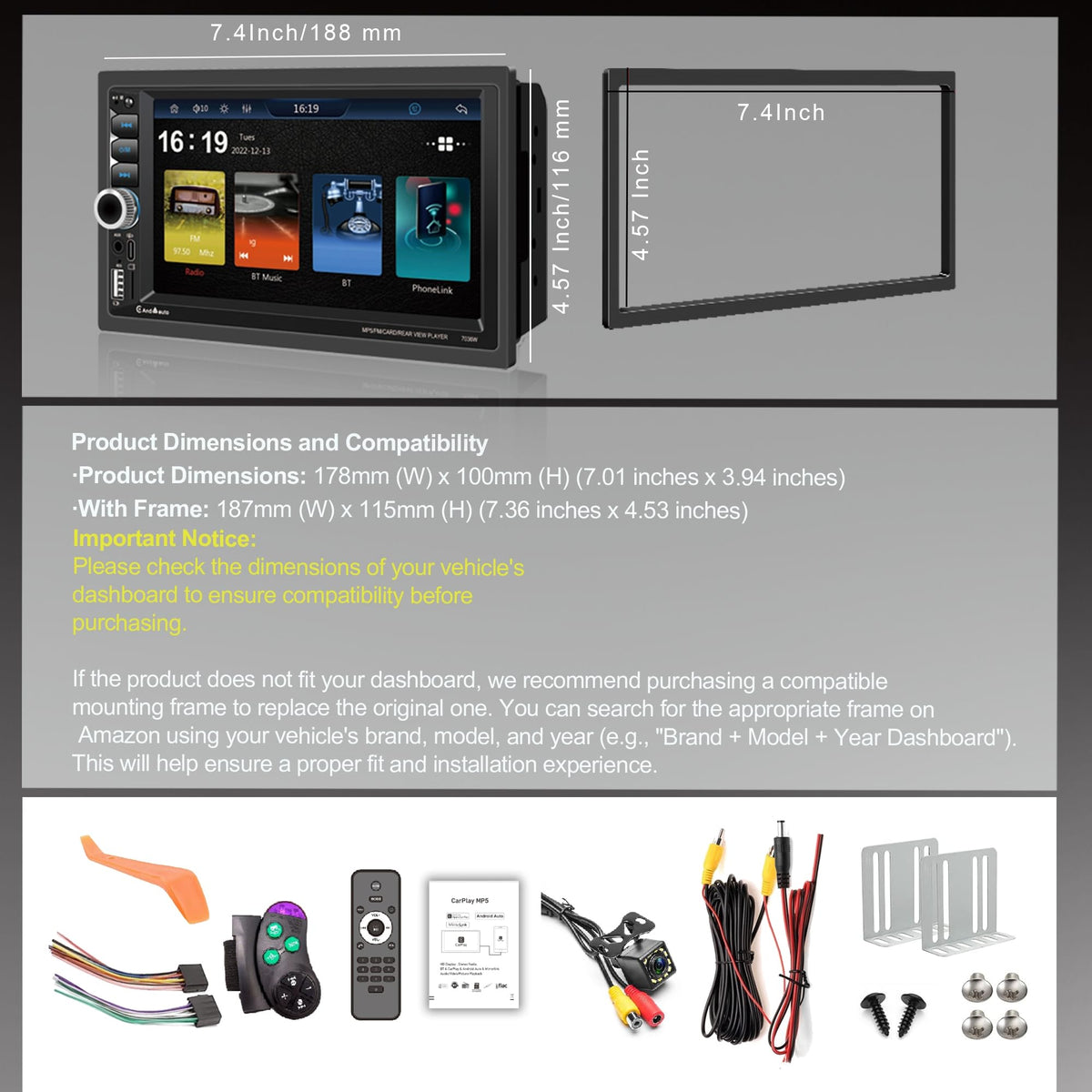 Plixify size comparison demonstrating double DIN fit and easy installation