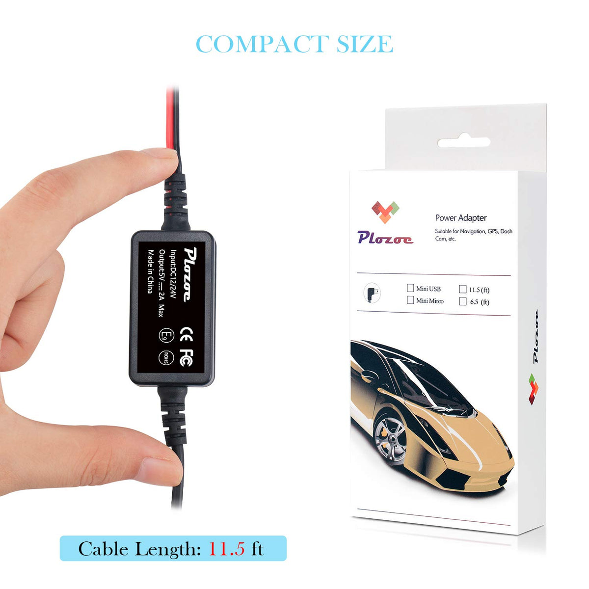 Plozoe car battery connection setup for continuous power to dash cam