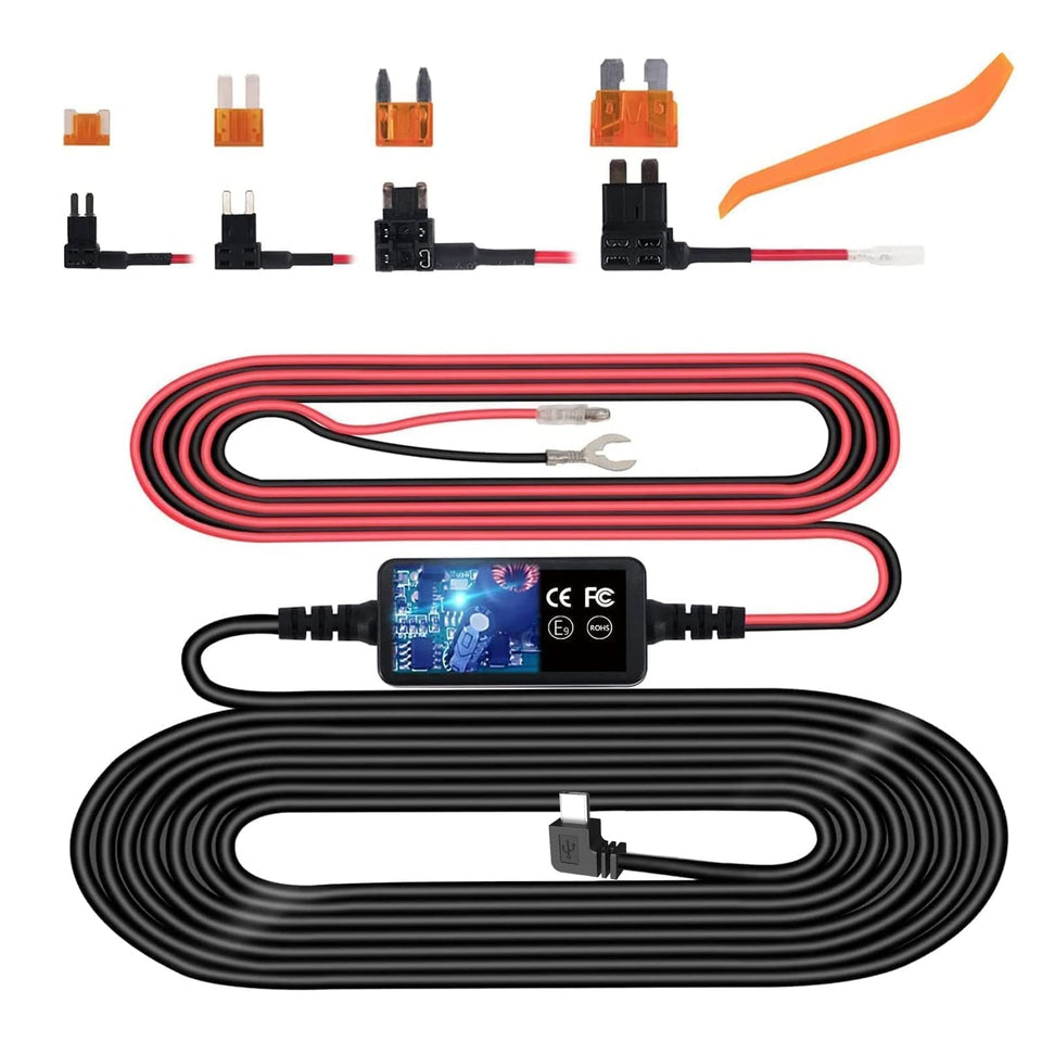 Plozoe dashcam hardwire kit USB-C converter delivers steady power.